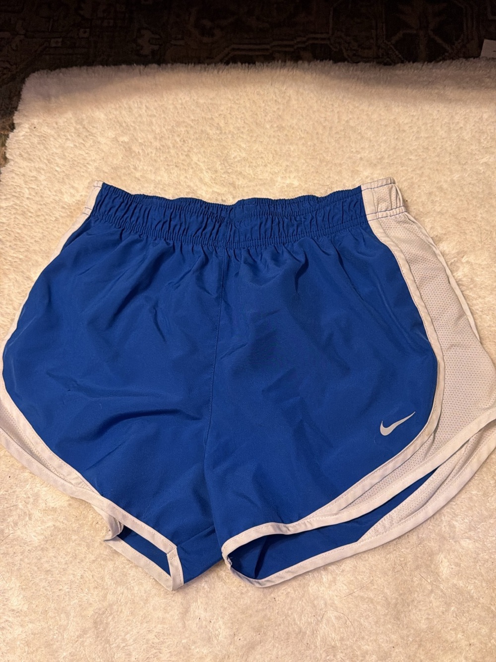 Nike Dri-Fit Women’s Blue Running Shorts with White Trim
